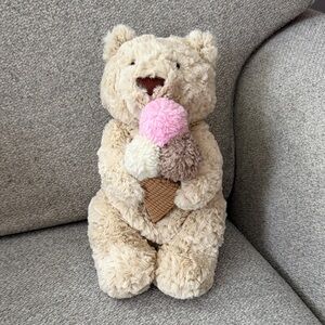 FAO SCHWARTZ Exclusive Jellycat Bartholomew Bear with Ice Cream Cone